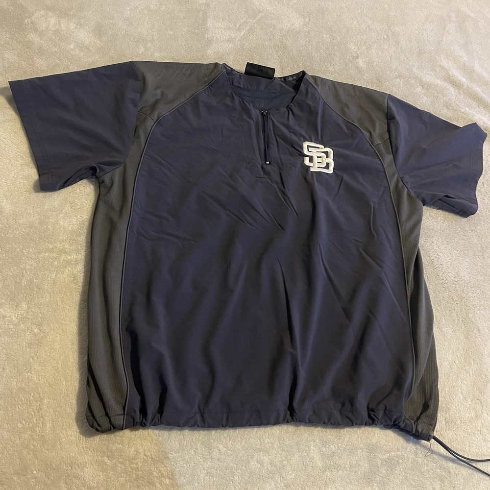 Vintage Wilson Sweater Men XL Blue Baseball Quarter Zip Sweatshirt Pullover Logo